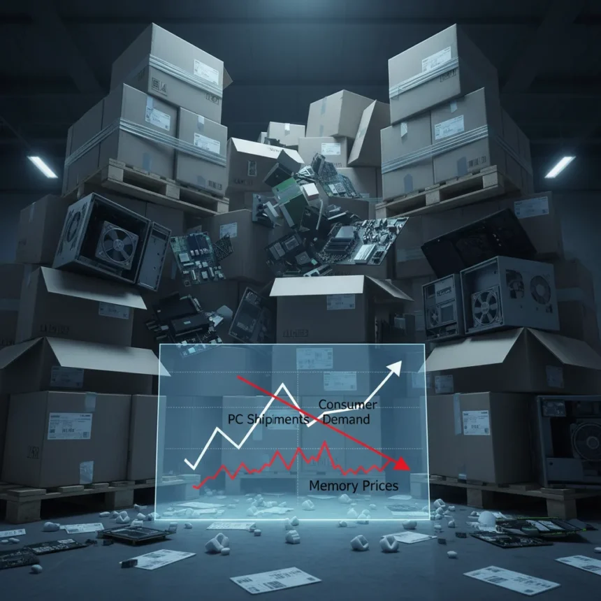 PC shipment surge masks a coming price storm — AI-generated illustration