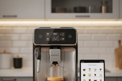 Philips Café Aromis 8000 Series Espresso Machine Delivers — AI-generated illustration