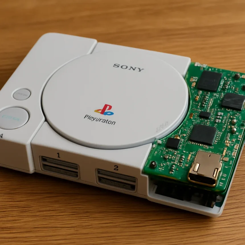 PlayStation Hybrid Merges Two Classic Consoles Into One Tiny Powerhouse — AI-generated illustration