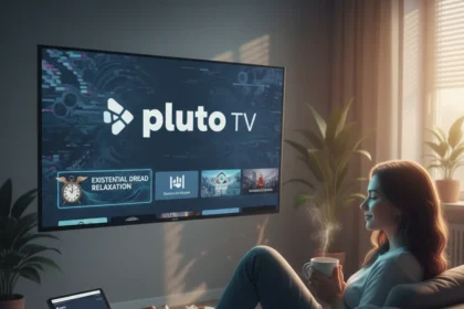 Free TV channels for existential dread: Pluto TV's hidden gem — AI-generated illustration