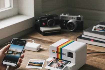 Polaroid Hi-Print 3x3 Bridges Analog and Digital Photo Worlds — AI-generated illustration