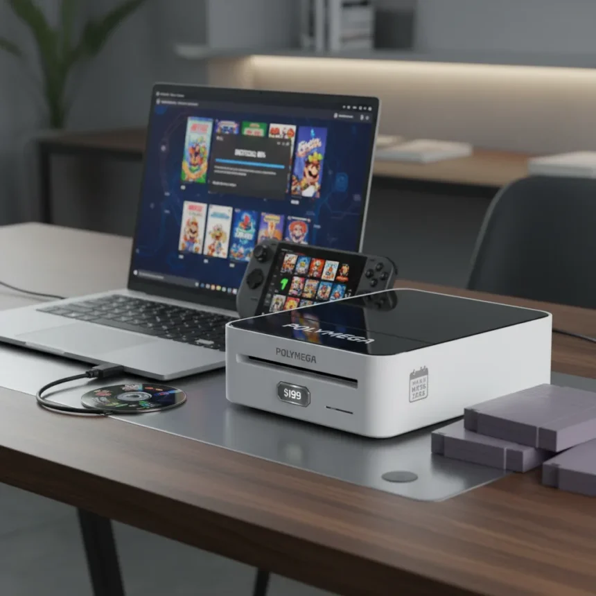 Polymega Remix finally ships: $199 retro game digitizer for PC and Steam Deck — AI-generated illustration