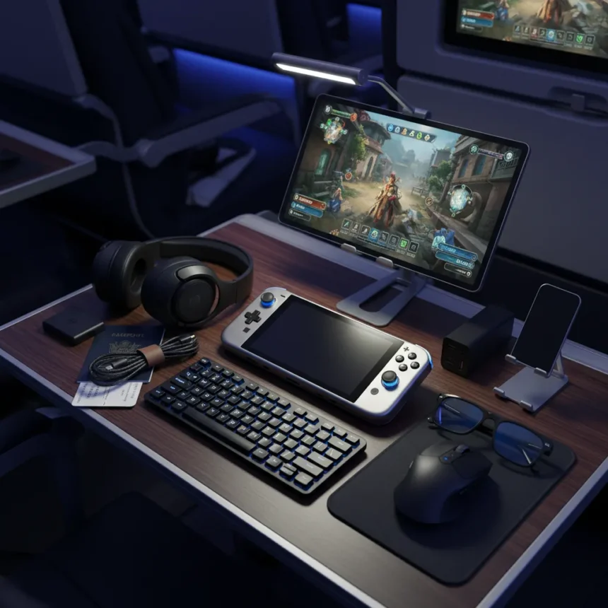 Best portable gaming gear for long-haul flights — AI-generated illustration