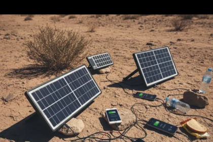 Portable solar panels for phones: testing reveals real-world limits — AI-generated illustration
