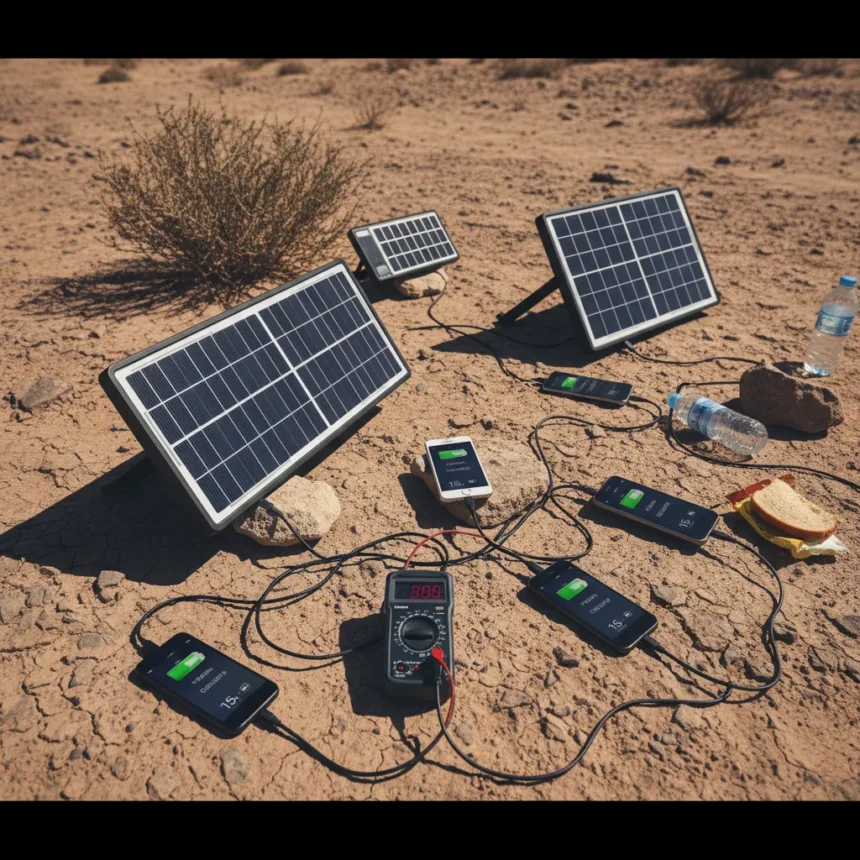 Portable solar panels for phones: testing reveals real-world limits — AI-generated illustration