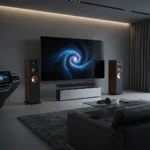 Premium audio and OLED TV trends dominate home entertainment — AI-generated illustration