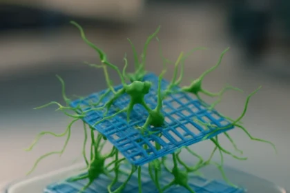 Princeton's bioelectronic brain mesh challenges how we compute — AI-generated illustration