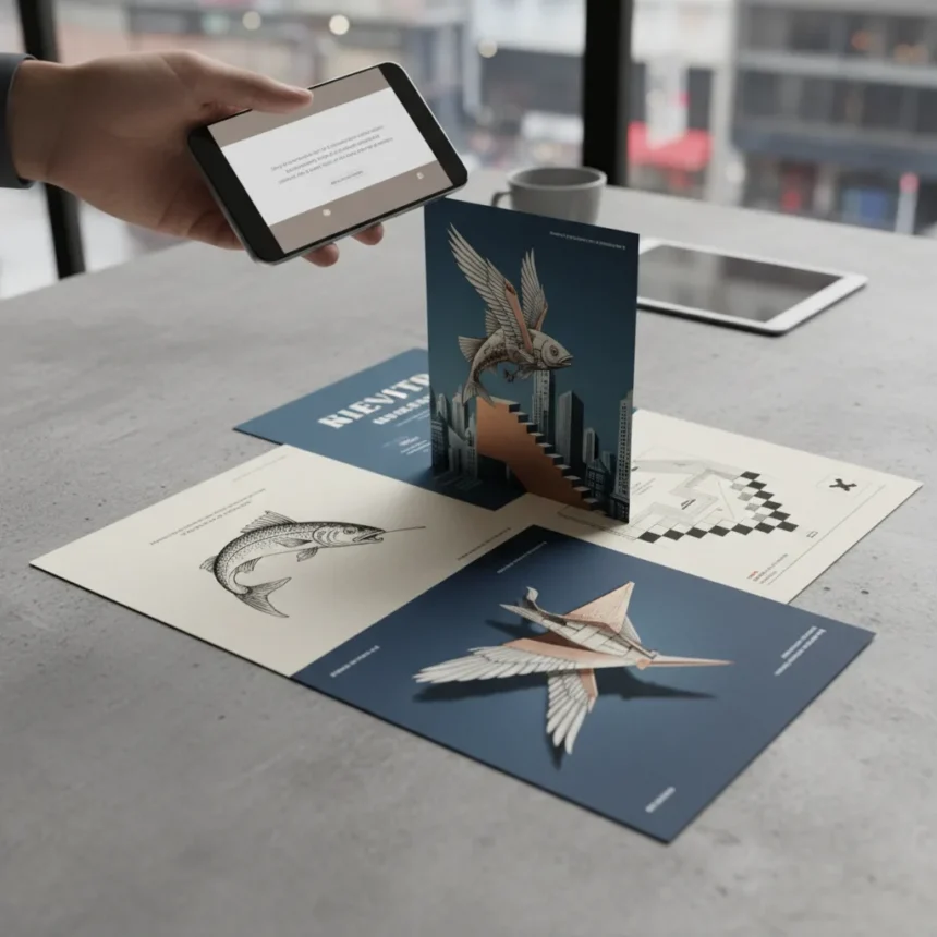 Print advertising's clever visual tricks still outperform digital — AI-generated illustration
