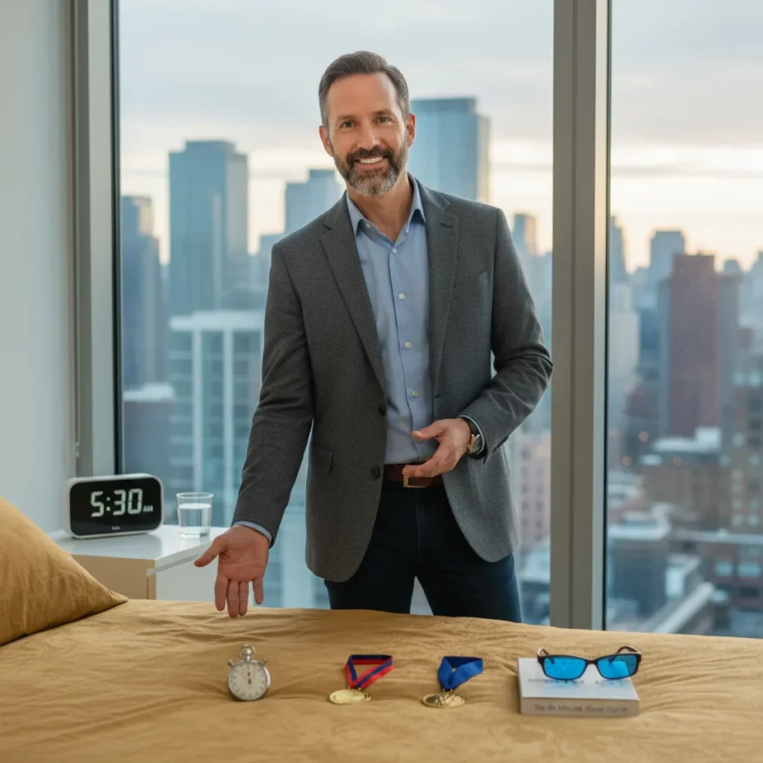Pro Athlete Sleep Doctor Reveals 4 Tactics for Gold Medal Sleep — AI-generated illustration