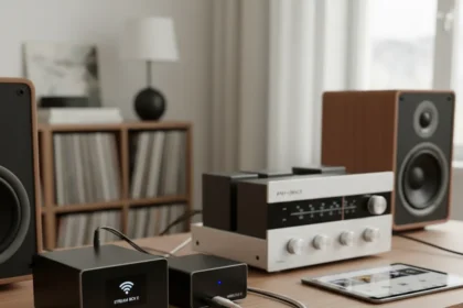 Pro-Ject's Stream Box E and Wireless Box E Add Wi-Fi to Your Hi-Fi — AI-generated illustration