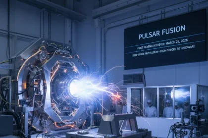 Pulsar Fusion's nuclear fusion exhaust system hits first plasma — AI-generated illustration