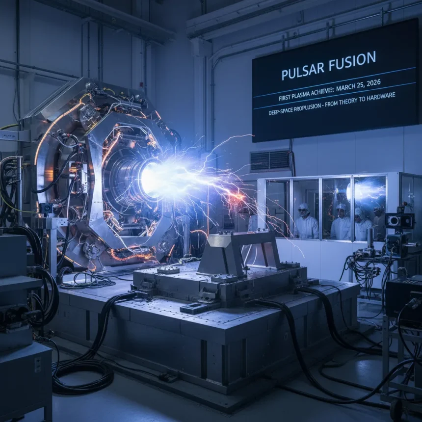 Pulsar Fusion's nuclear fusion exhaust system hits first plasma — AI-generated illustration