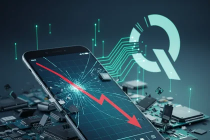 Qualcomm Q2 FY26 earnings show memory shortage crushing mobile — AI-generated illustration