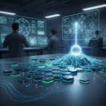 Quantum battery charges faster as it grows, defying physics — AI-generated illustration