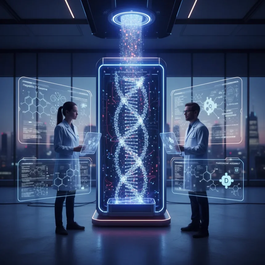 Quantum genome loading marks biology's computing pivot — AI-generated illustration