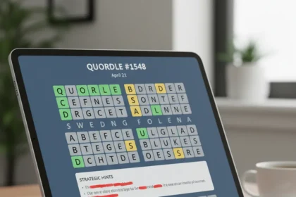 Quordle game #1548 hints and answers for April 21 — AI-generated illustration
