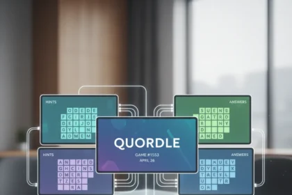 Quordle Game #1553 Hints and Answers for April 26 — AI-generated illustration