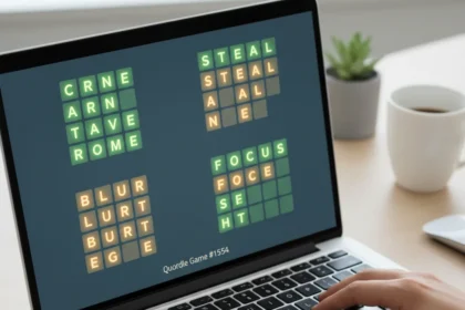 Quordle hints and answers for Monday, April 27 — AI-generated illustration