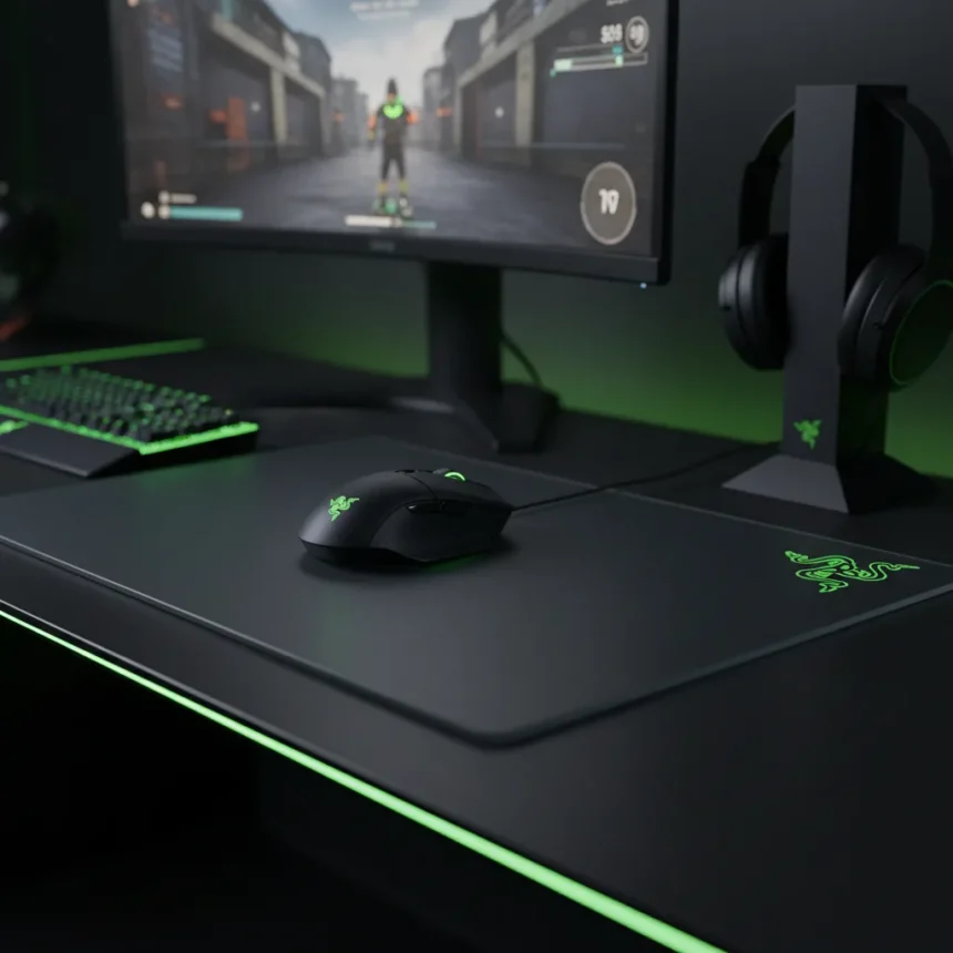 Razer's 1.9mm glass gaming mouse mat redefines precision — AI-generated illustration
