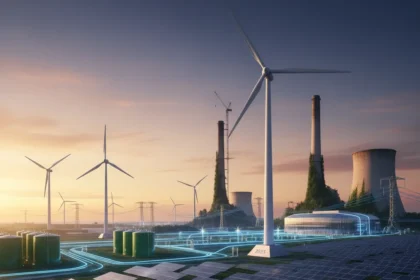 Renewable energy overtakes coal in historic 2025 shift — AI-generated illustration