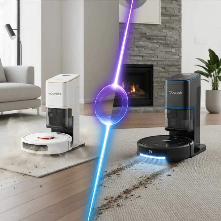 Roborock Saros 20 vs Shark PowerDetect 2-in-1 showdown — AI-generated illustration
