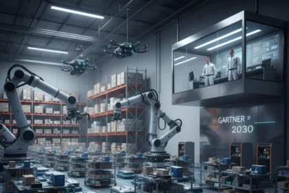 Robot-centric warehouses will dominate by 2030, Gartner says — AI-generated illustration