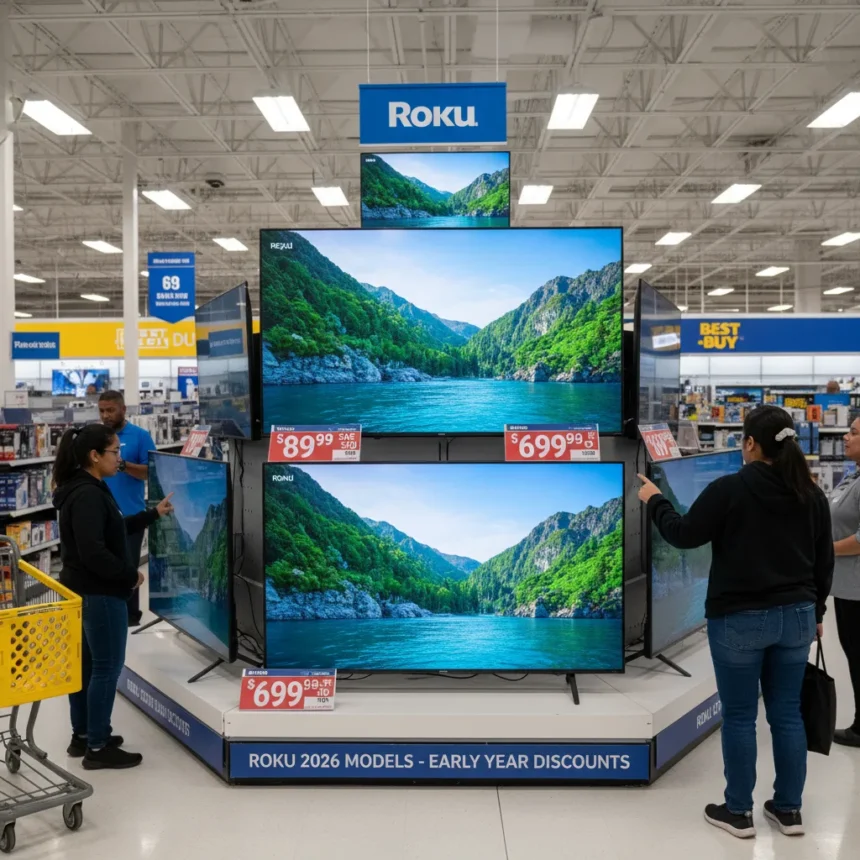 Roku 2026 TVs hit Best Buy with rare early-year discounts — AI-generated illustration