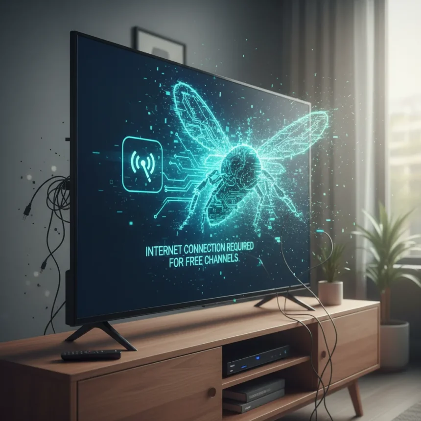 Roku TV antenna bug breaks free local channels without internet — AI-generated illustration