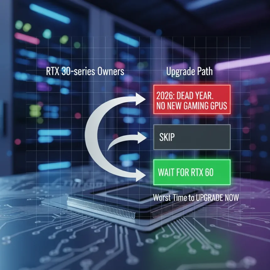 RTX 30-series upgrade matrix: Skip 2026, wait for RTX 60 — AI-generated illustration