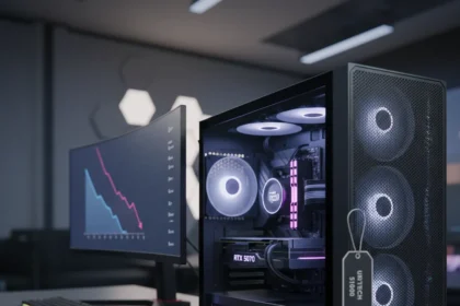 RTX 5070 prebuilt with Ryzen 7 7700X drops $650 via stacked codes — AI-generated illustration