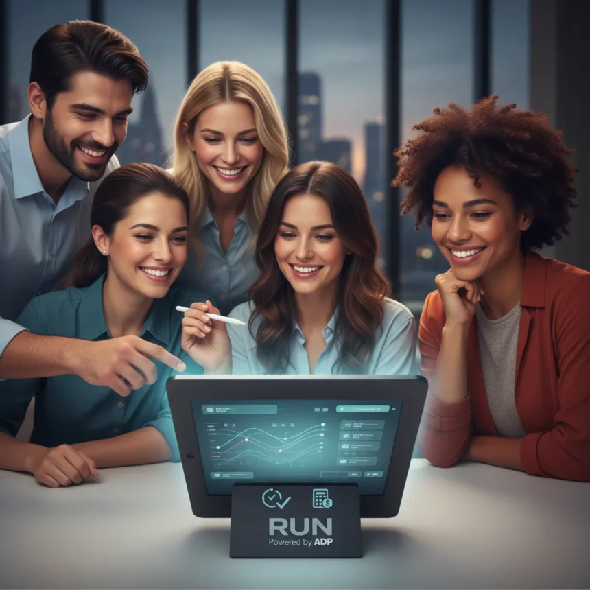 RUN Powered by ADP Streamlines Payroll for Small Business Owners — AI-generated illustration