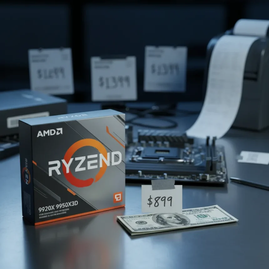 AMD Ryzen 9 9950X3D2 costs $899, but retail reality tells a different story — AI-generated illustration