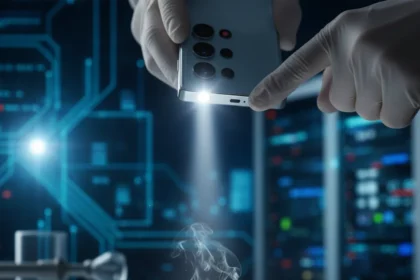 Samsung Galaxy S25 flashlight poses serious fire risk, experts warn — AI-generated illustration