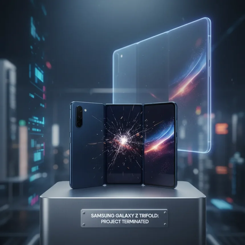 Samsung Galaxy Z TriFold exits after 3 months, new model looms — AI-generated illustration