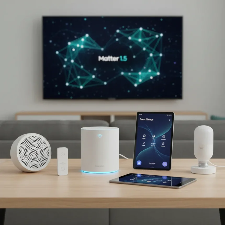 Samsung SmartThings Matter upgrade unlocks IKEA interoperability — AI-generated illustration
