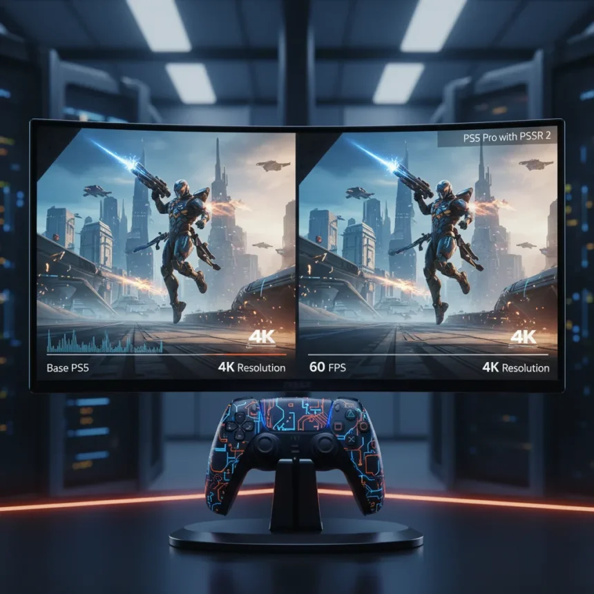 Saros PS5 Pro performance truly excels with PSSR 2 upscaling — AI-generated illustration