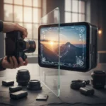 Screen-only cameras divide photographers on viewfinder necessity — AI-generated illustration