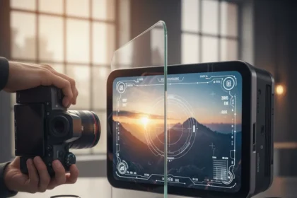 Screen-only cameras divide photographers on viewfinder necessity — AI-generated illustration