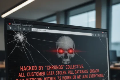 Seiko USA website defaced, customer database theft claimed — AI-generated illustration