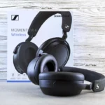 Sennheiser momentum 4 wireless headphones and box.