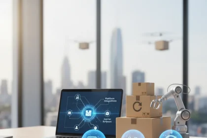 Shipping software selection: what ecommerce owners must evaluate — AI-generated illustration