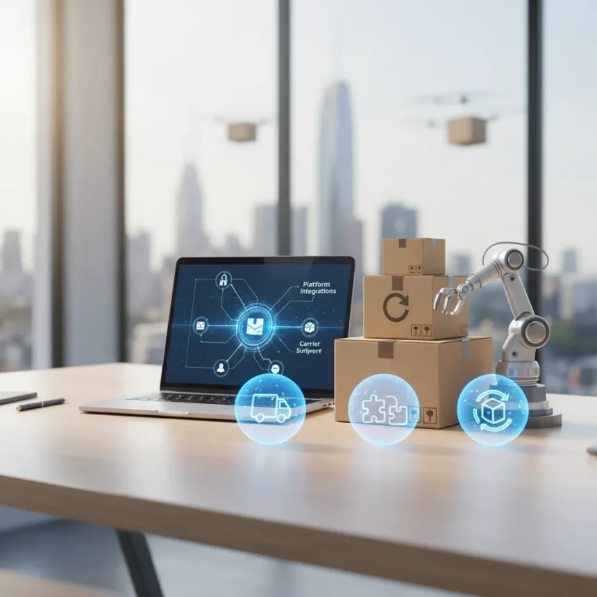 Shipping software selection: what ecommerce owners must evaluate — AI-generated illustration