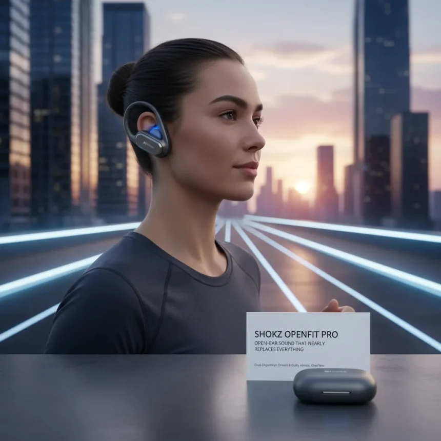 Shokz OpenFit Pro: Open-Ear Sound That Nearly Replaces Everything — AI-generated illustration