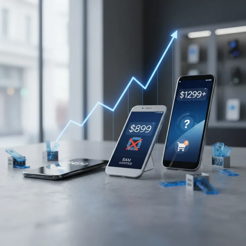 Smartphone prices surge as RAM shortages reshape buying decisions — AI-generated illustration