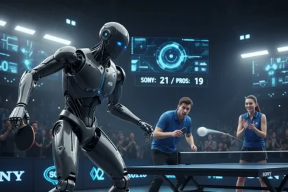 Sony's Project Ace robot beats ping pong pros in major robotics breakthrough — AI-generated illustration