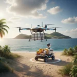 South Korea's drone-to-robot delivery hits remote islands — AI-generated illustration