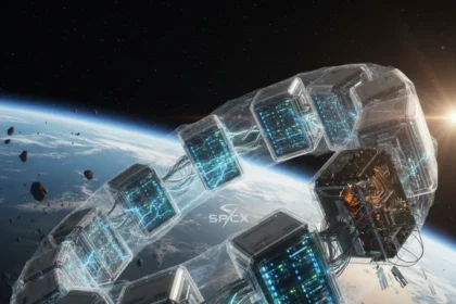 SpaceX's orbital AI data centers face unproven tech and harsh space risks — AI-generated illustration