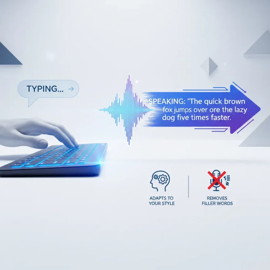 Speechify for Windows voice typing beats keyboard speed — AI-generated illustration