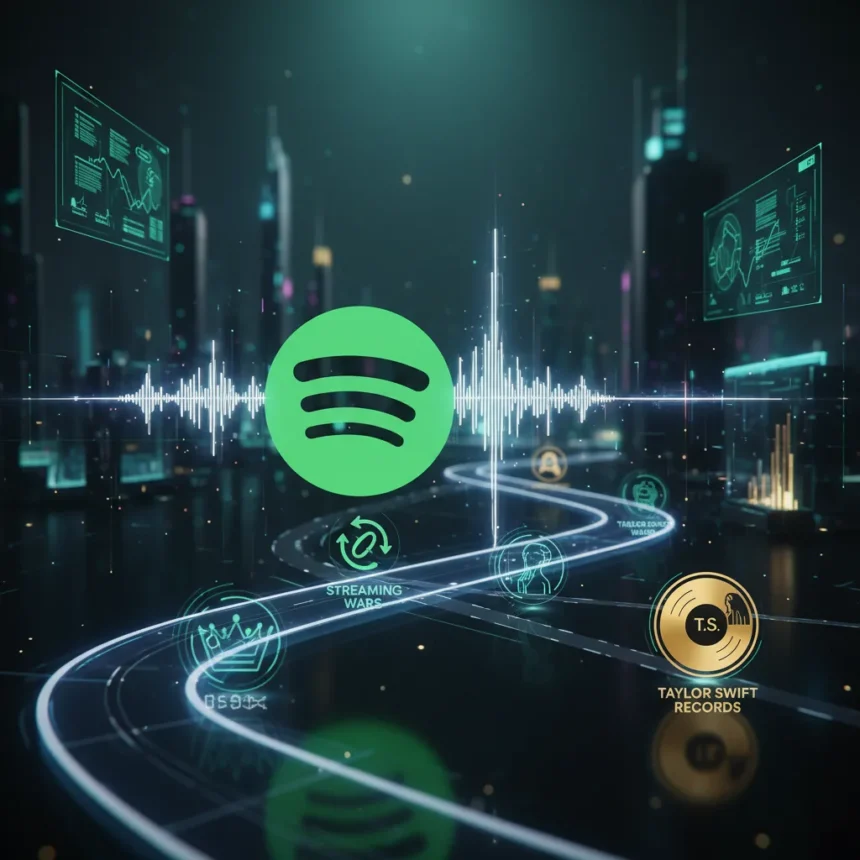 Spotify at 20: How the Platform Reshaped Music Streaming — AI-generated illustration