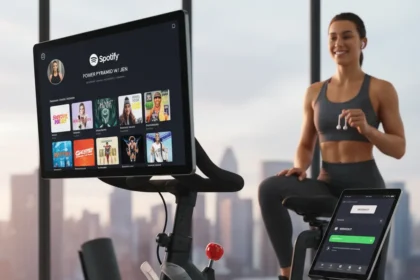 Spotify fitness expansion with Peloton signals streaming's next frontier — AI-generated illustration